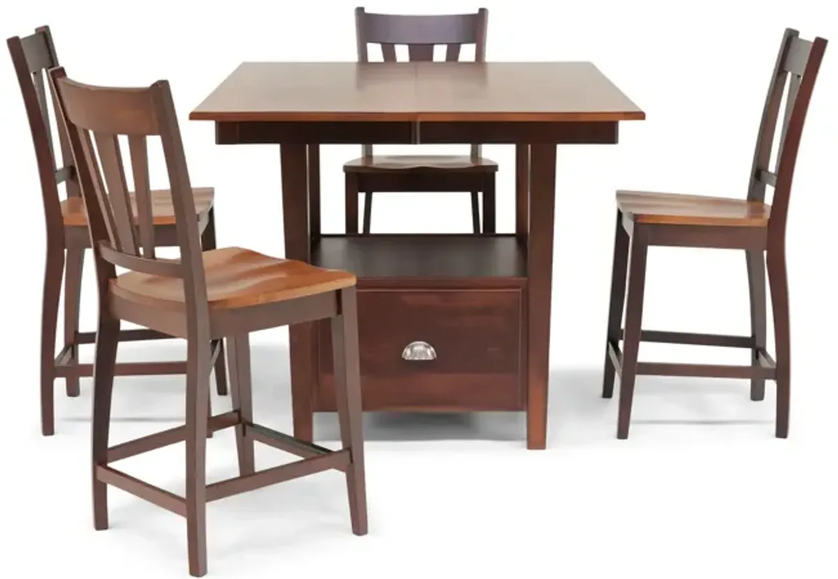 Larkin Gathering Table With 4 Ensley Counter Stools