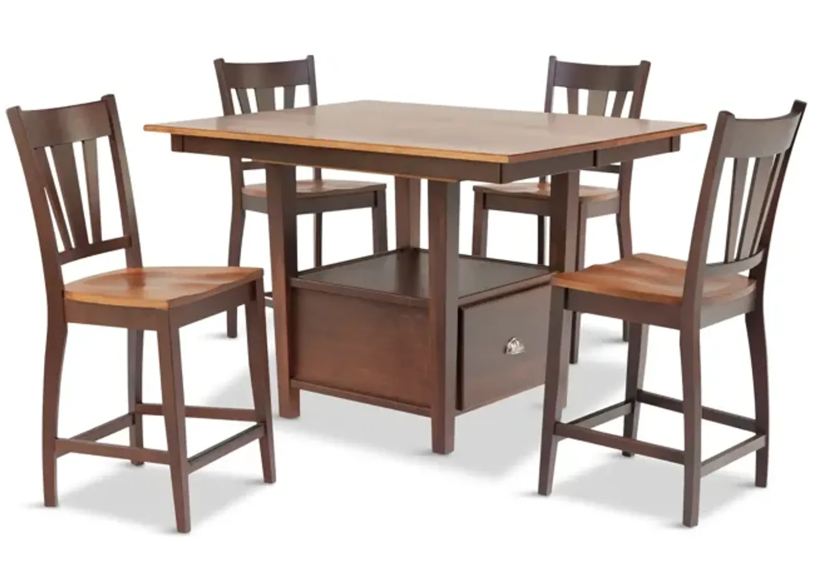 Larkin Gathering Table With 4 Ensley Counter Stools