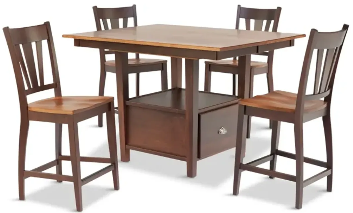 Larkin Gathering Table With 4 Ensley Counter Stools