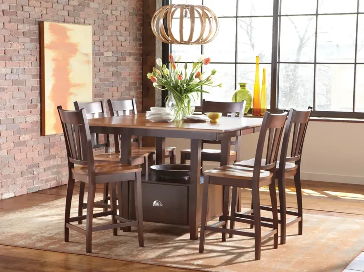 Larkin Gathering Table With 4 Ensley Counter Stools