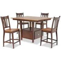 Larkin Gathering Table With 4 Ensley Counter Stools