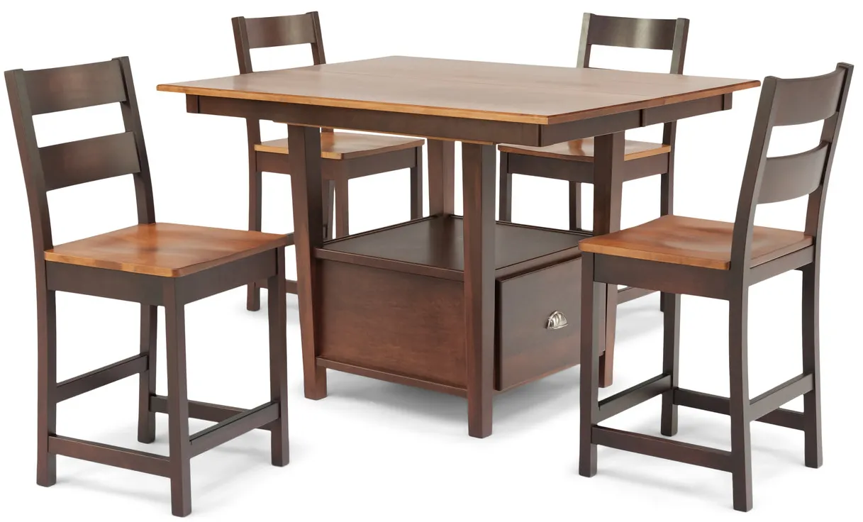 Larkin Gathering Table With 4 Taylor Counter Stools
