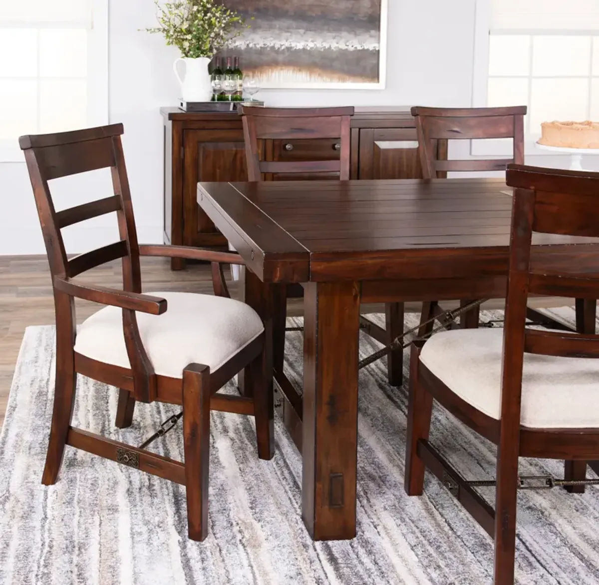 Tuscany Extension Table With 4 Side Chairs And 2 Arm Chairs