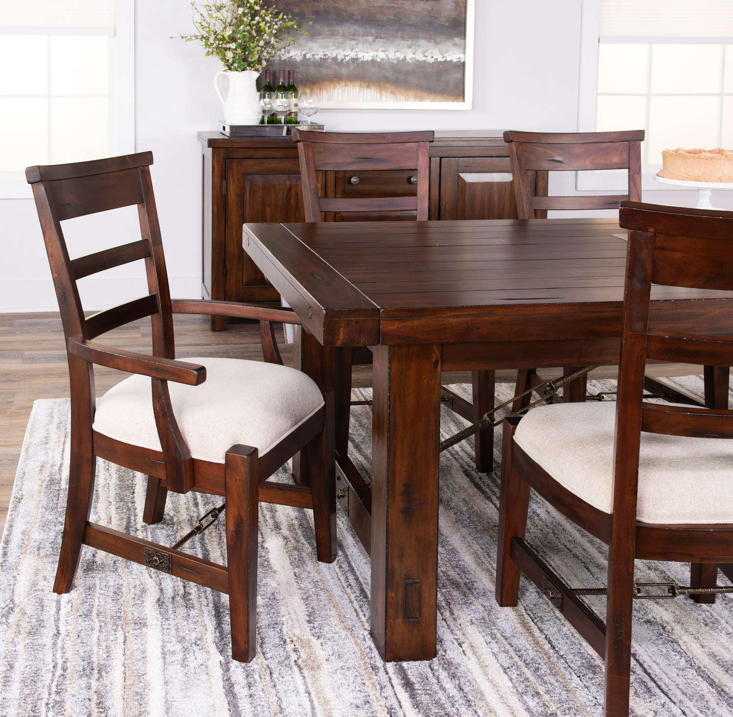 Tuscany Extension Table With 4 Side Chairs And 2 Arm Chairs