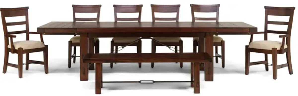 Tuscany Dining Table With 4 Side Chairs  2 Arm Chairs And Bench