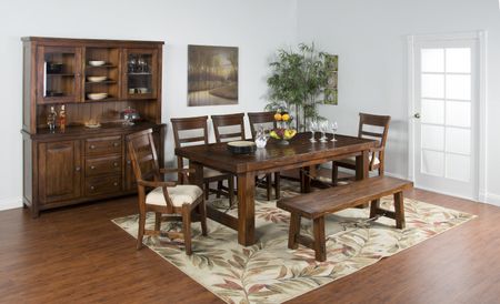Tuscany Dining Table With 4 Side Chairs  2 Arm Chairs And Bench