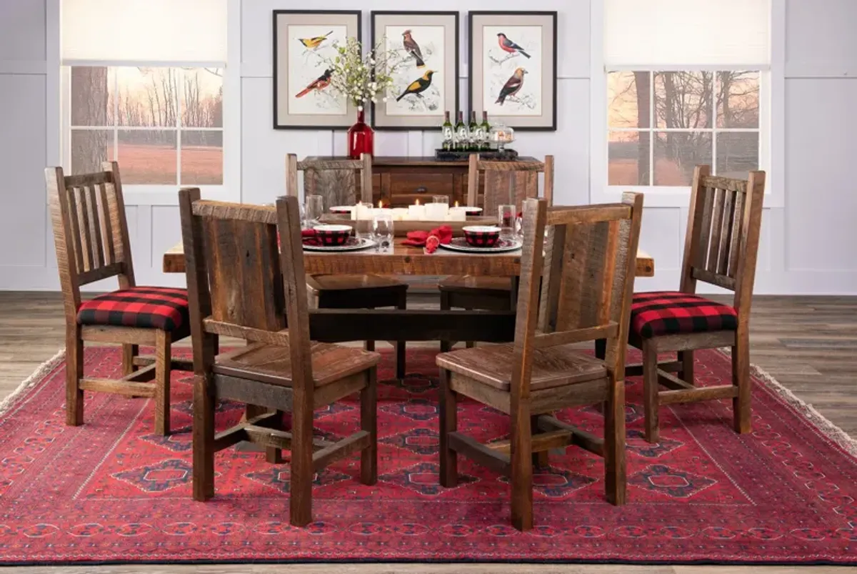 Lodge Barnwood Artisan Table with 4 Wooden Side Chairs