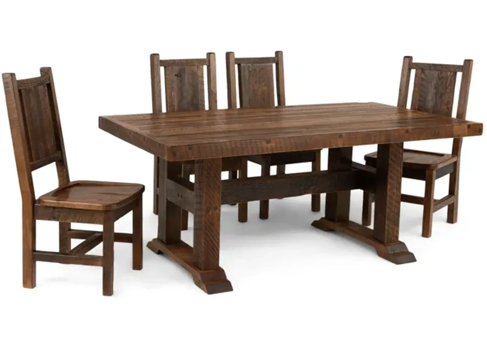 Lodge Barnwood Artisan Table with 4 Wooden Side Chairs