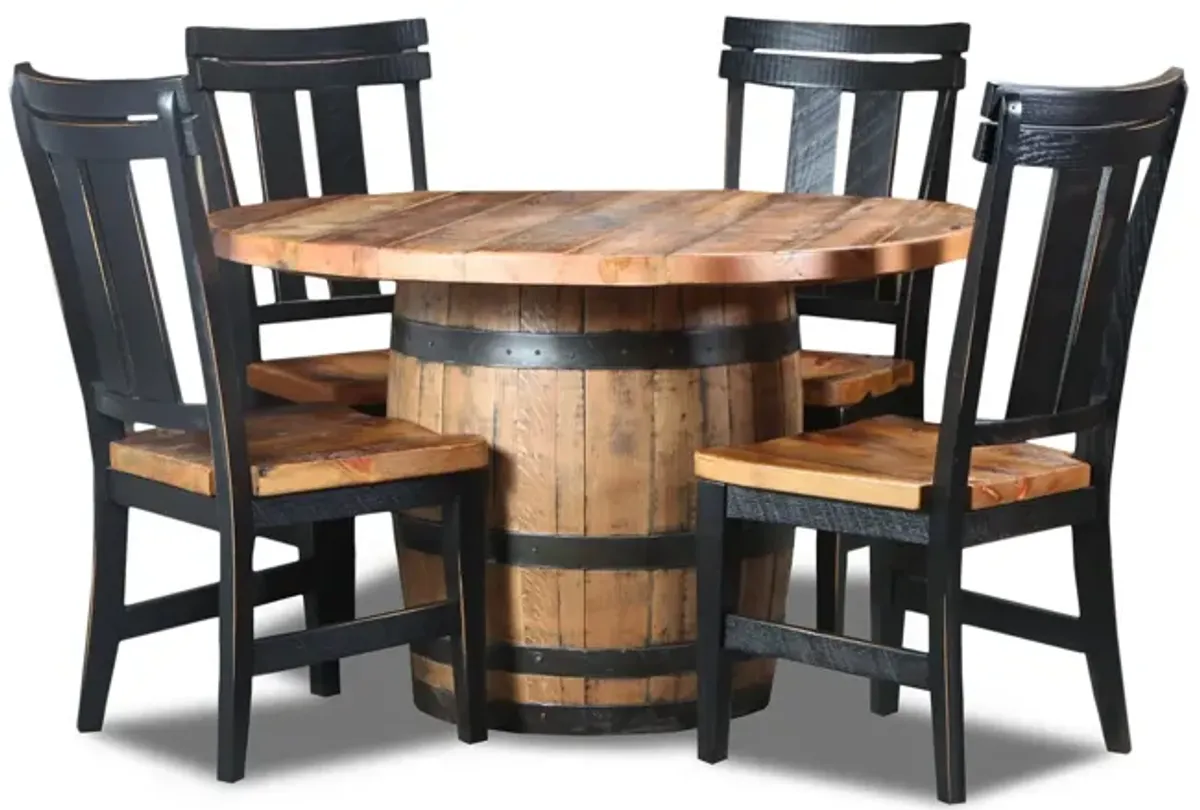 Old Globe Granary Top Whiskey Barrel Table And 4 Chairs