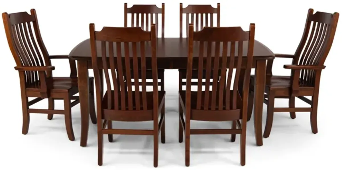 Easton Pike Leg Table with 4 Side Chairs and 2 Arm Chairs