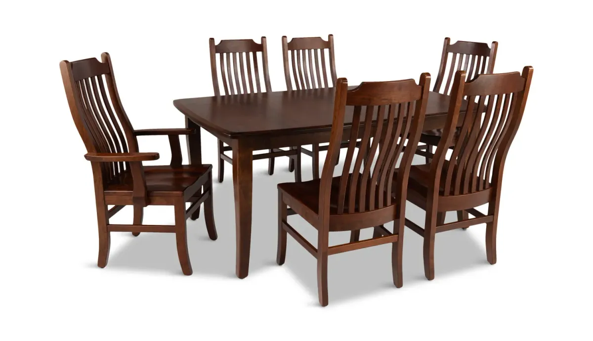 Easton Pike Leg Table with 4 Side Chairs and 2 Arm Chairs