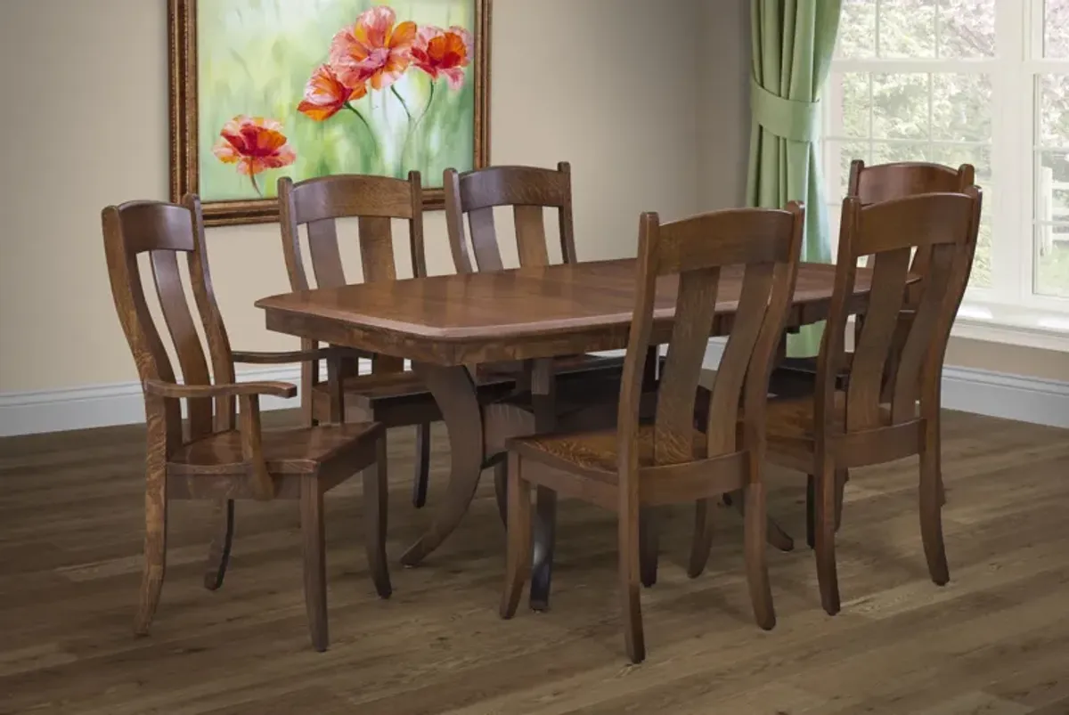 Fort Knox Trestle Table With 4 Side Chairs And 2 Arm Chairs