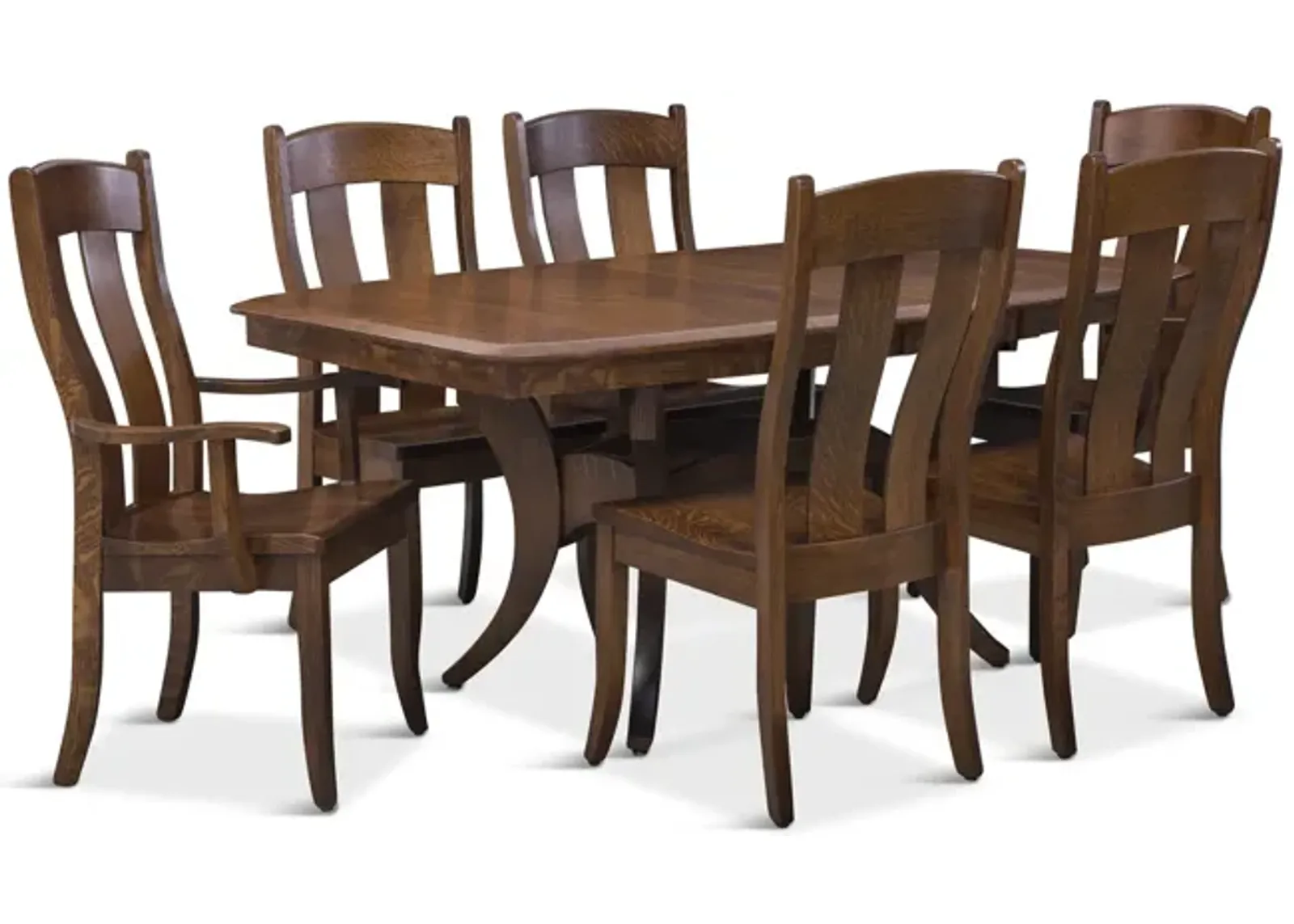 Fort Knox Trestle Table With 4 Side Chairs And 2 Arm Chairs