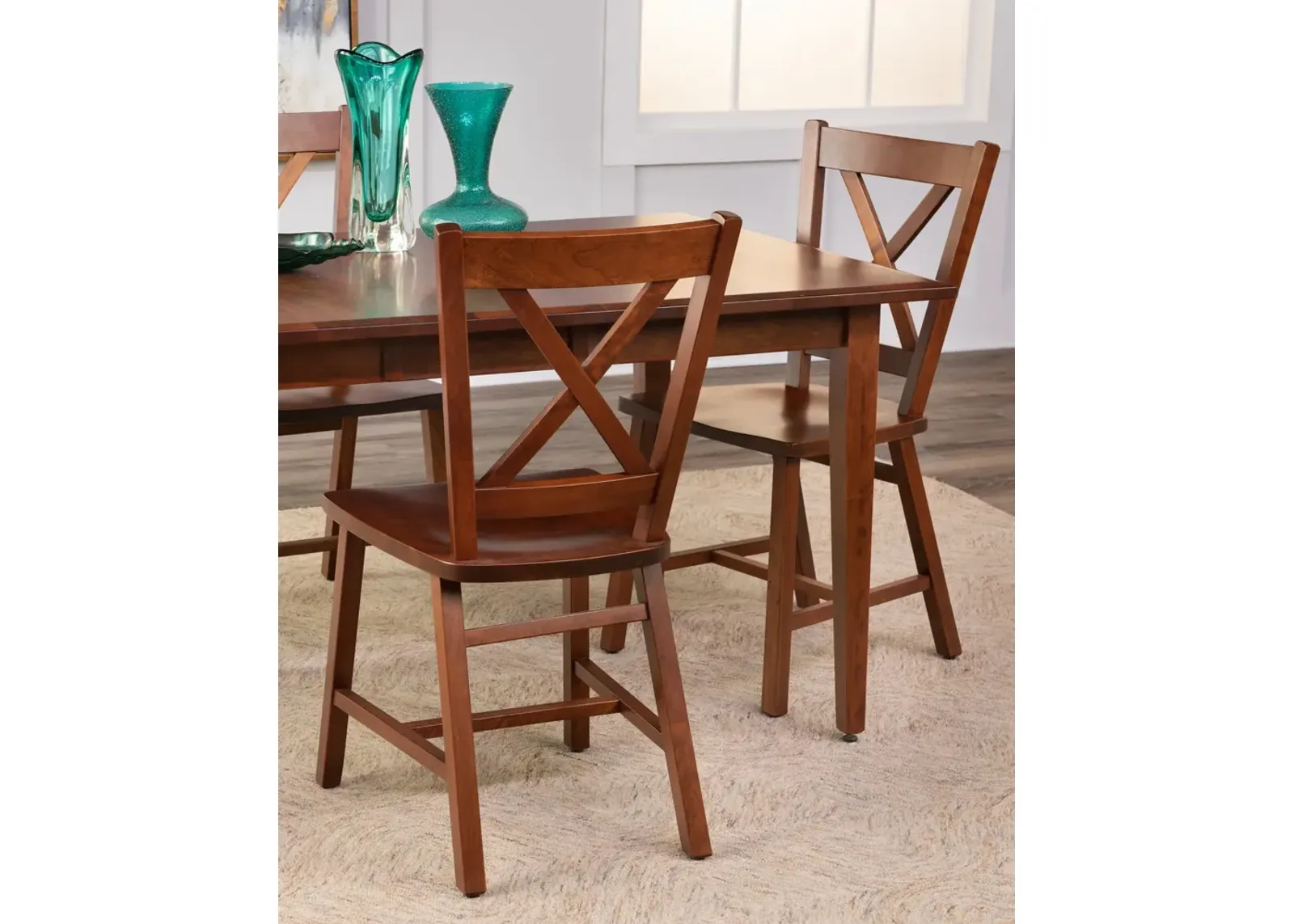 Eagle Mountain Extension Table And 4 X Back Chairs - Cherry