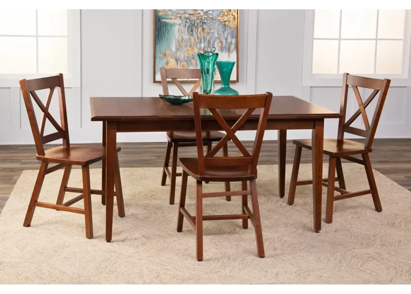 Eagle Mountain Extension Table And 4 X Back Chairs - Cherry