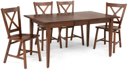 Eagle Mountain Extension Table And 4 X Back Chairs - Cherry