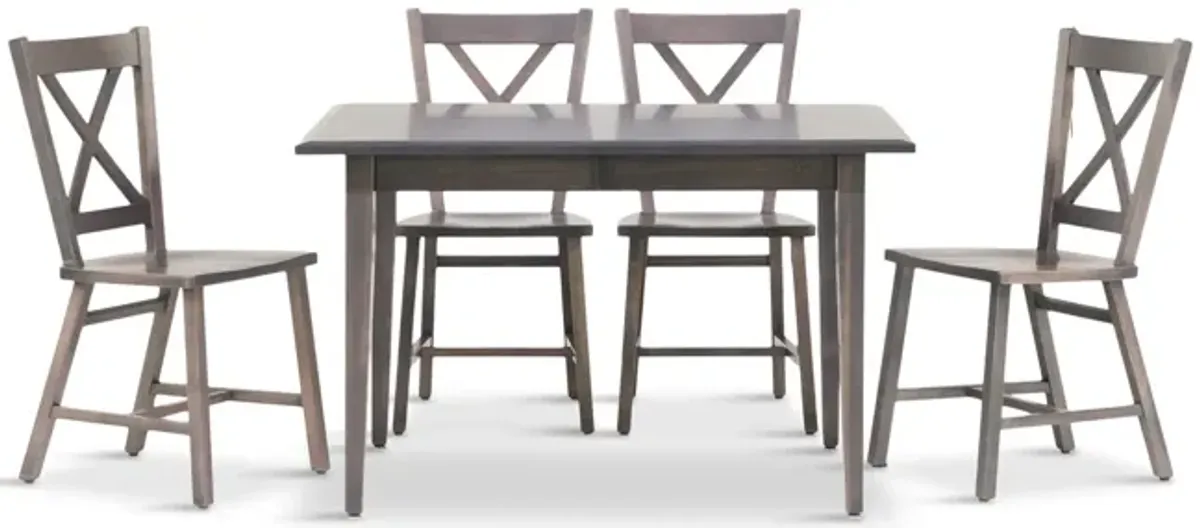 Eagle Mountain Dining Table And 4 X Back Chairs - Grey