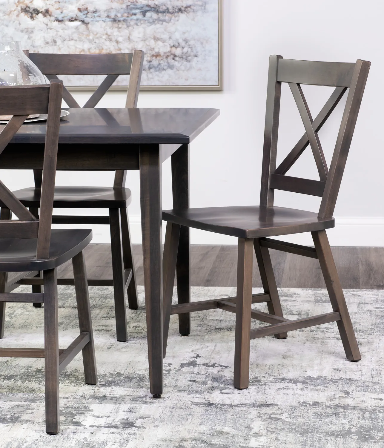 Eagle Mountain Dining Table And 4 X Back Chairs - Grey