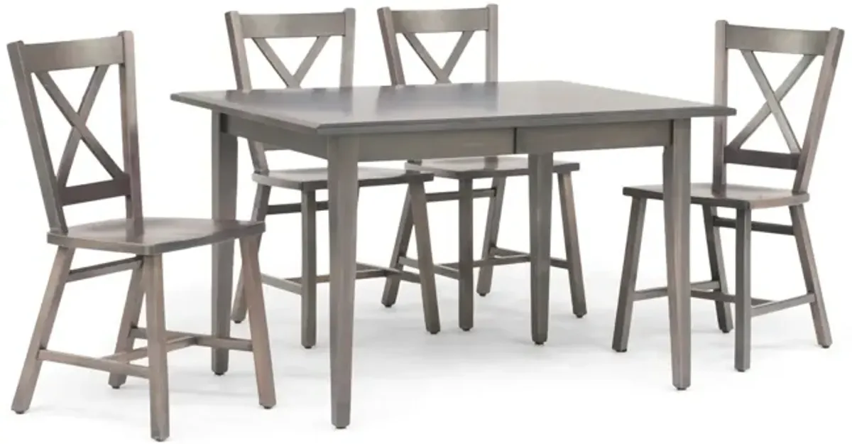 Eagle Mountain Dining Table And 4 X Back Chairs - Grey