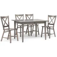 Eagle Mountain Dining Table And 4 X Back Chairs - Grey