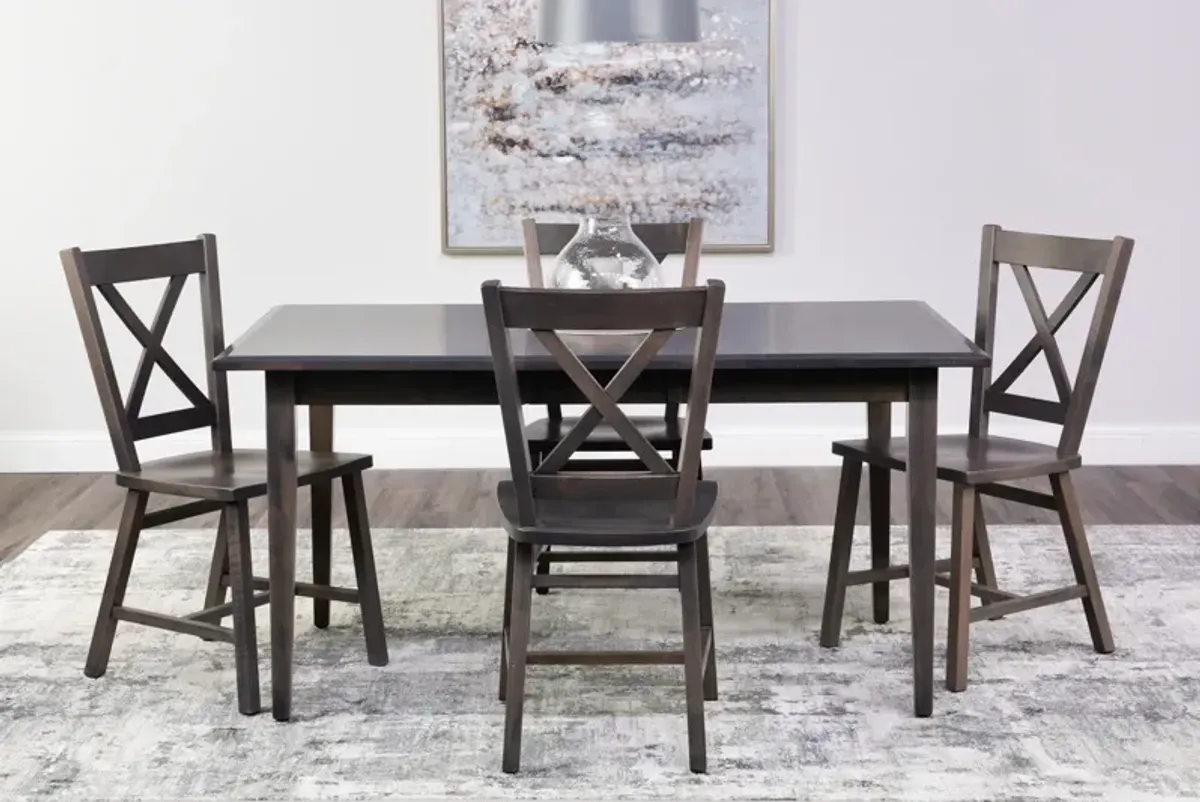 Eagle Mountain Extension Table And 4 X Back Chairs - Grey