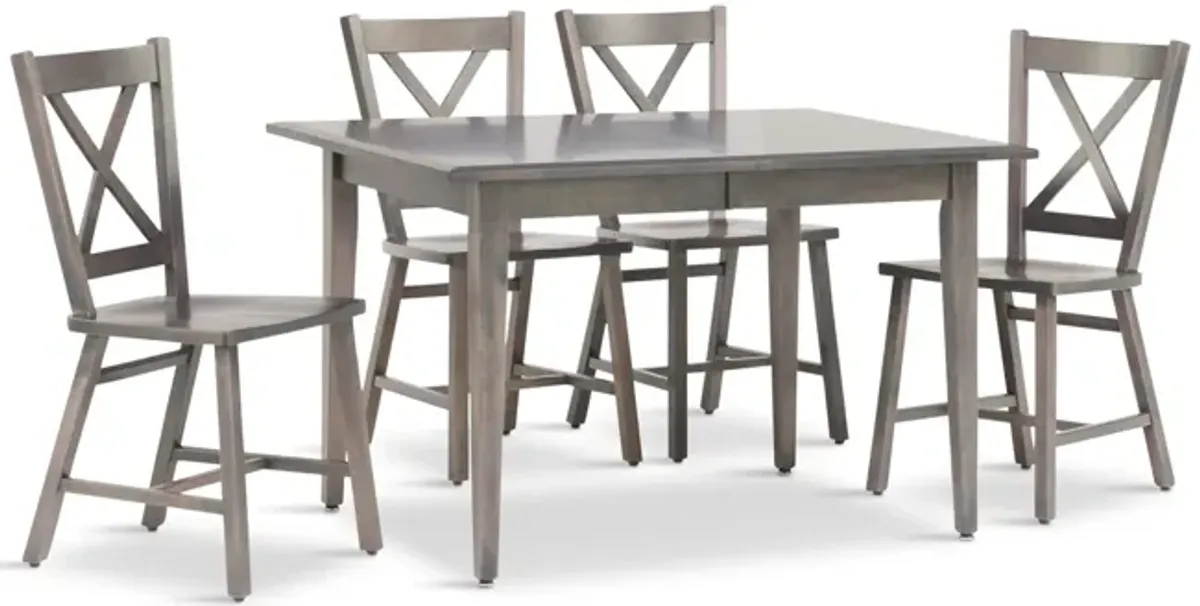 Eagle Mountain Extension Table And 4 X Back Chairs - Grey