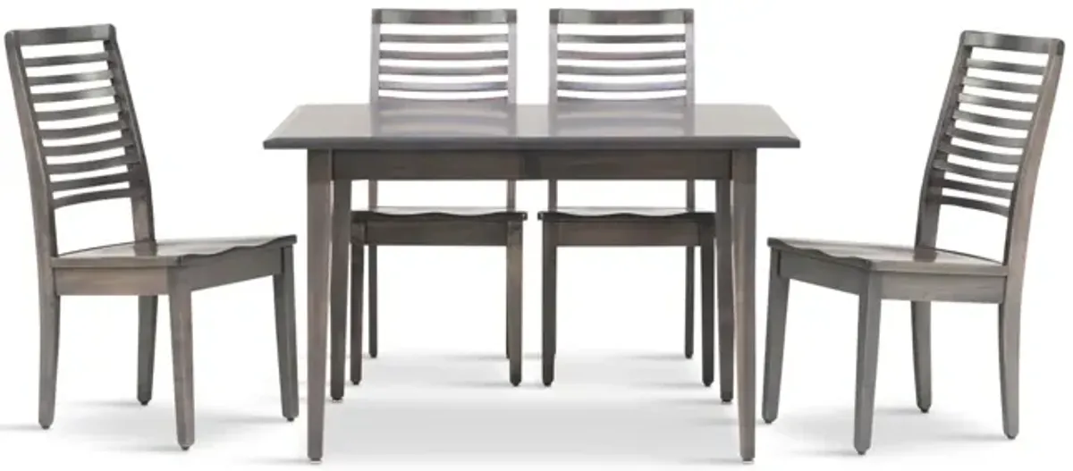 Eagle Mountain Dining Table And 4 Ladderback Chairs - Grey