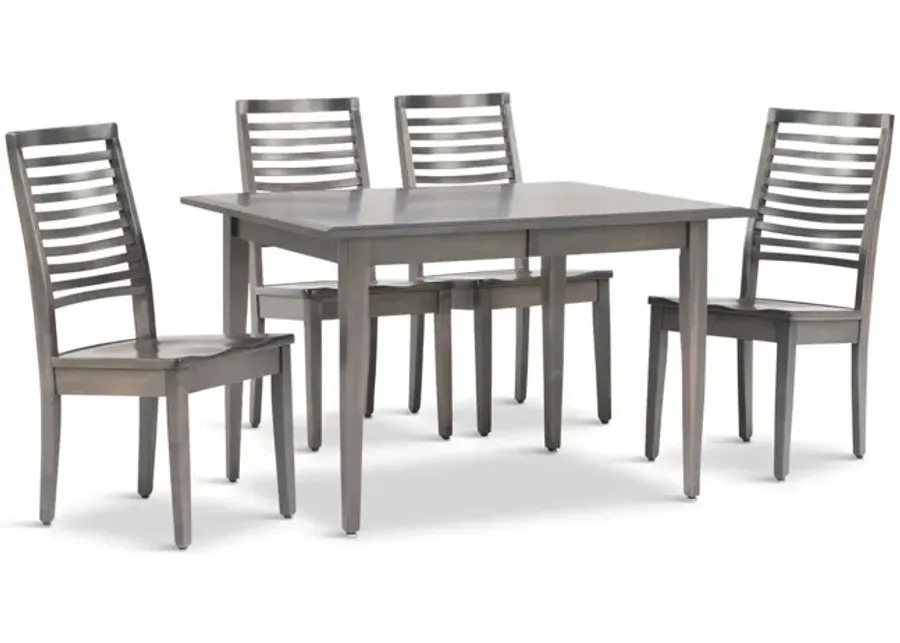 Eagle Mountain Dining Table And 4 Ladderback Chairs - Grey