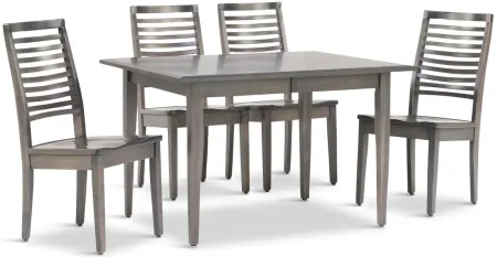 Eagle Mountain Dining Table And 4 Ladderback Chairs - Grey