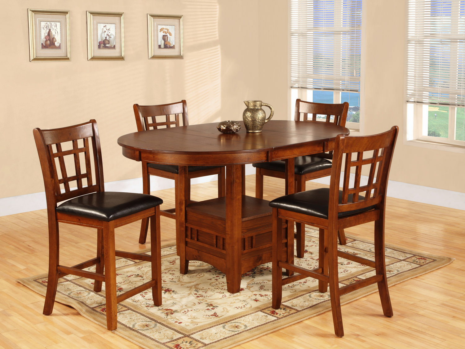 Mission Park Counter Table And 4 Counter Stools