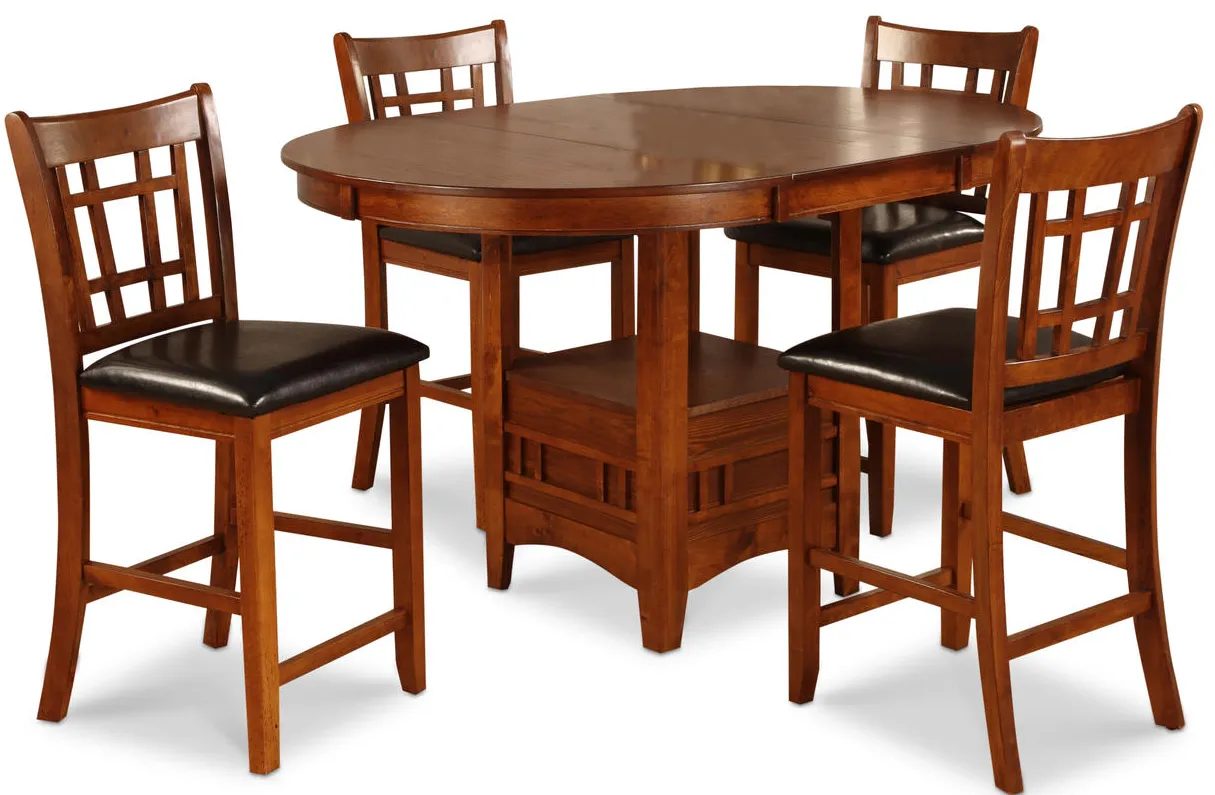 Mission Park Counter Table And 4 Counter Stools