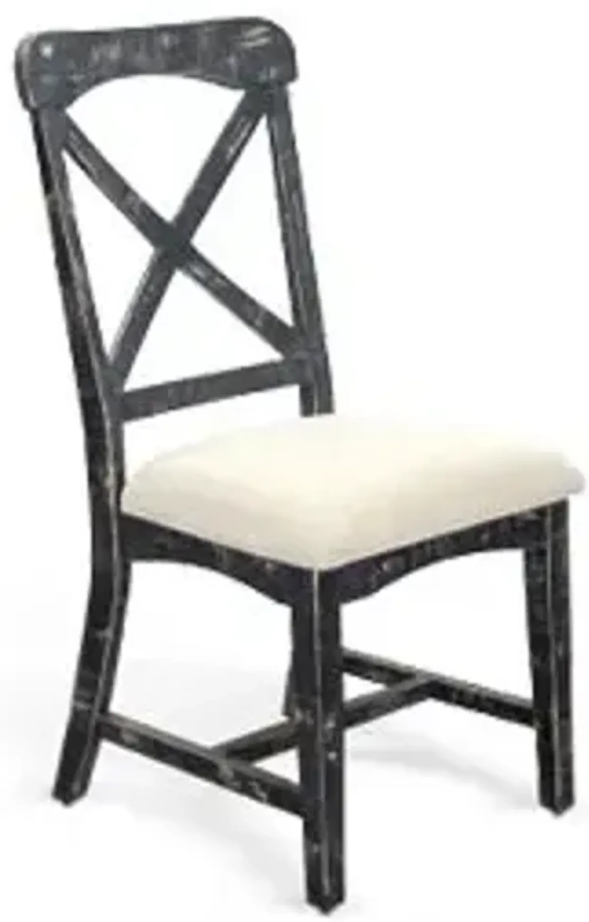 Sunny Designs Marina Black Sand Dining Chair with Cushioned Seat