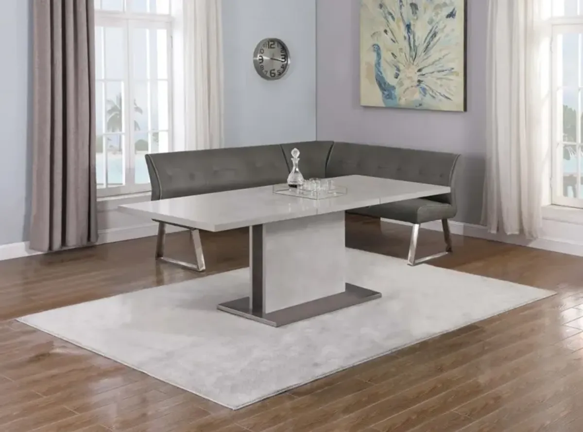 Chintaly Kalinda Contemporary Dining Set with Extendable Table & Nook