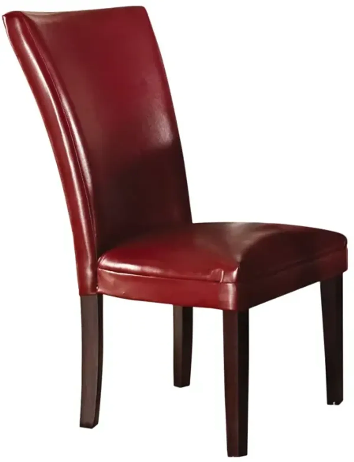 Steve Silver Hartford Red Vegan Leather Side Chair In Dark Oak Finish