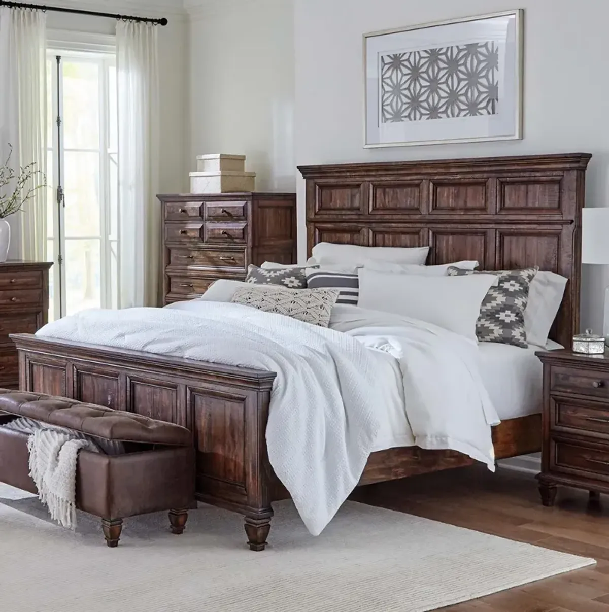 Coaster Avenue Wood California King Panel Bed Weathered Brown