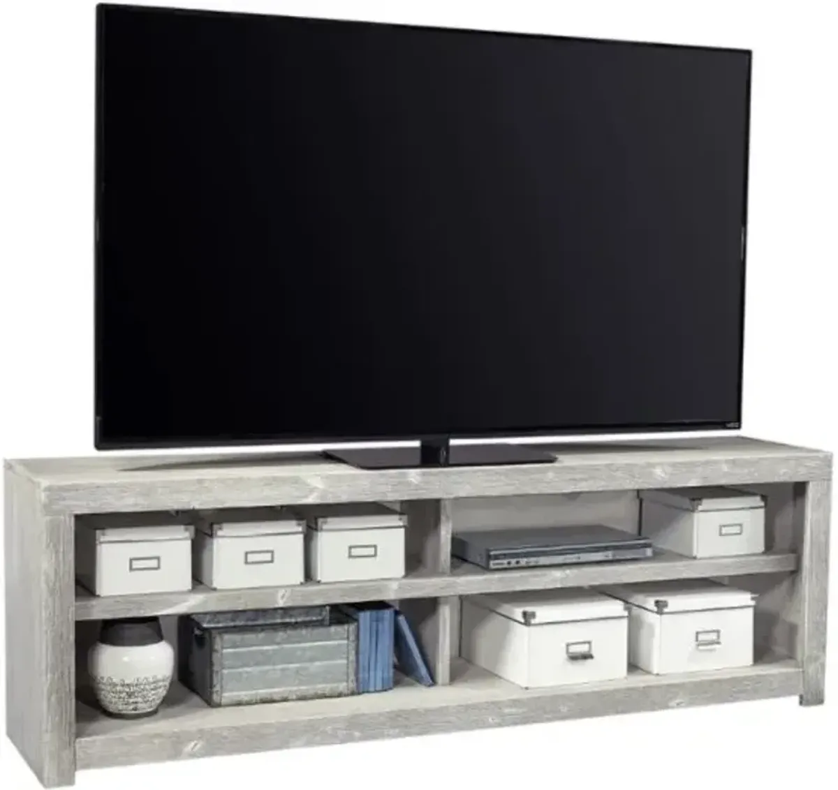 Aspenhome Avery Loft Limestone 74 Inch Open TV Stand Console