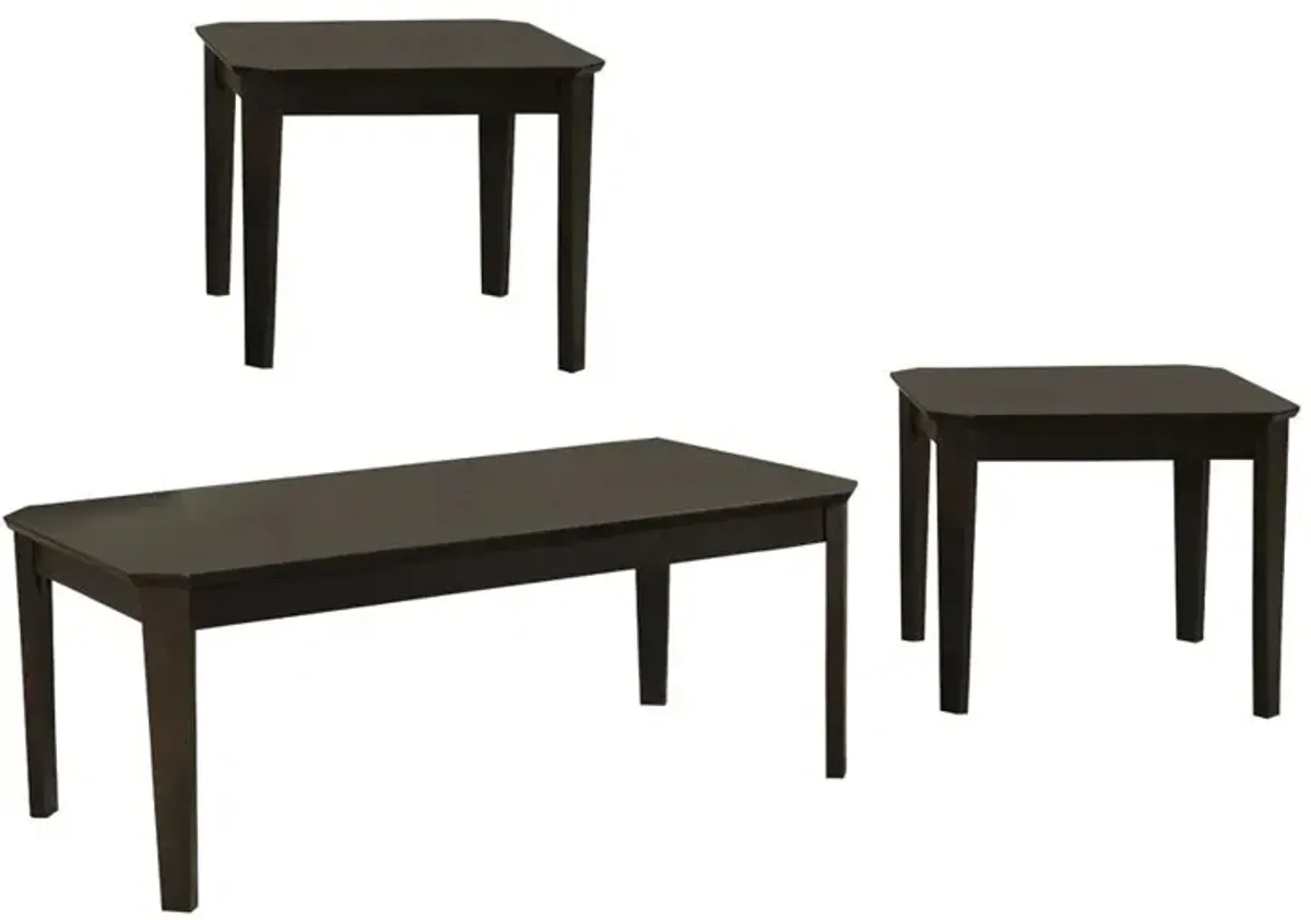 Coaster Amaro 3-Piece Coffee & End Table Set Dark Brown