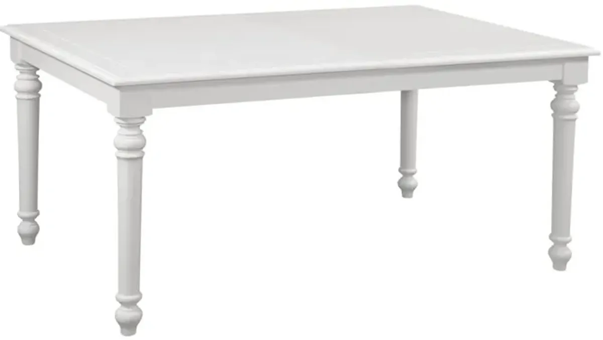 American Woodcrafters Cottage Traditions Clean White Finish Rectangle Dining Leg Table with 16 Inch Leaf