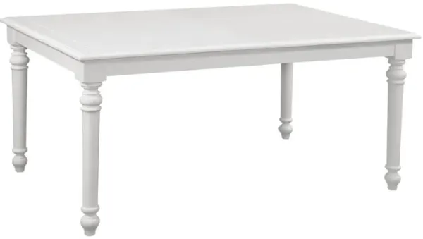 American Woodcrafters Cottage Traditions Clean White Finish Rectangle Dining Leg Table with 16 Inch Leaf
