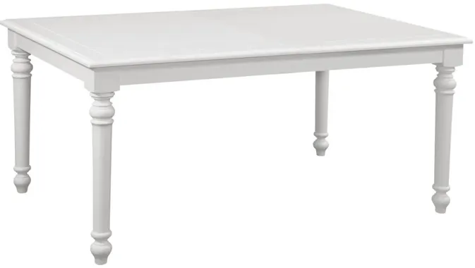 COTTAGE TRADITIONS CLEAN WHITE FINISH RECTANGLE DINING LEG TABLE WITH 16 INCH LEAF