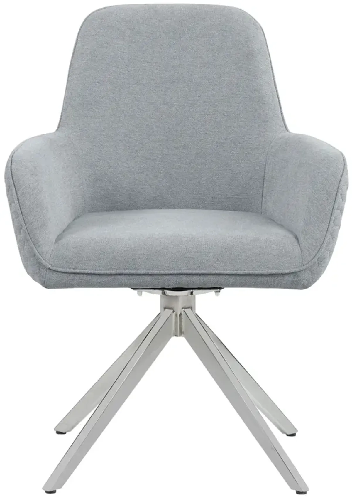 Abby Fabric Upholstered Swivel Dining Arm Chair Light Grey