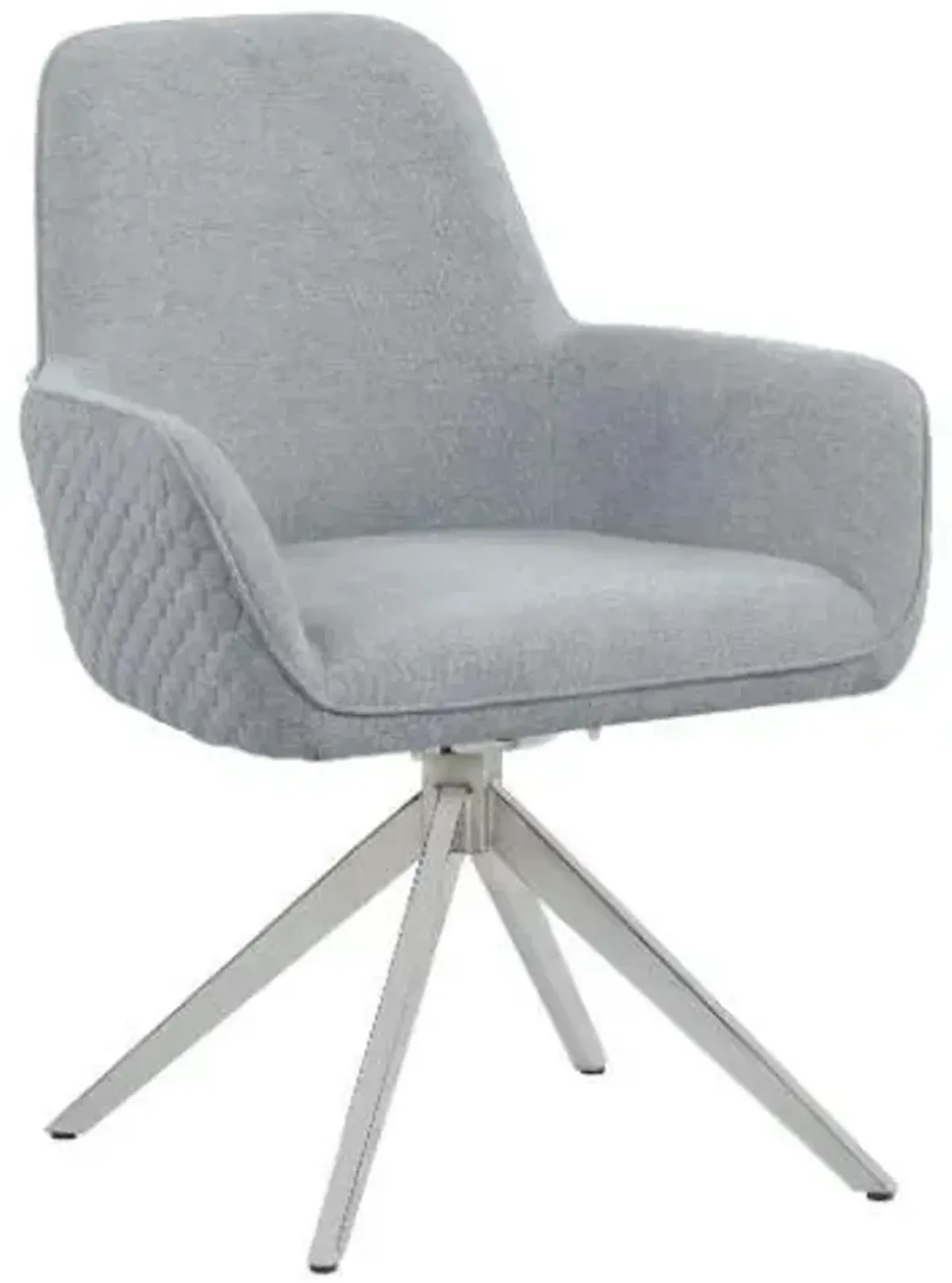 Coaster Abby Fabric Upholstered Swivel Dining Arm Chair Light Grey