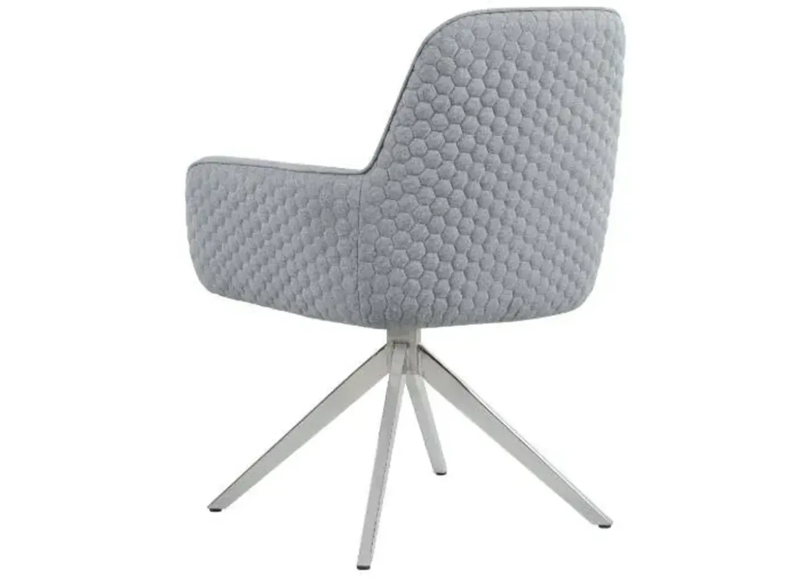 Abby Fabric Upholstered Swivel Dining Arm Chair Light Grey