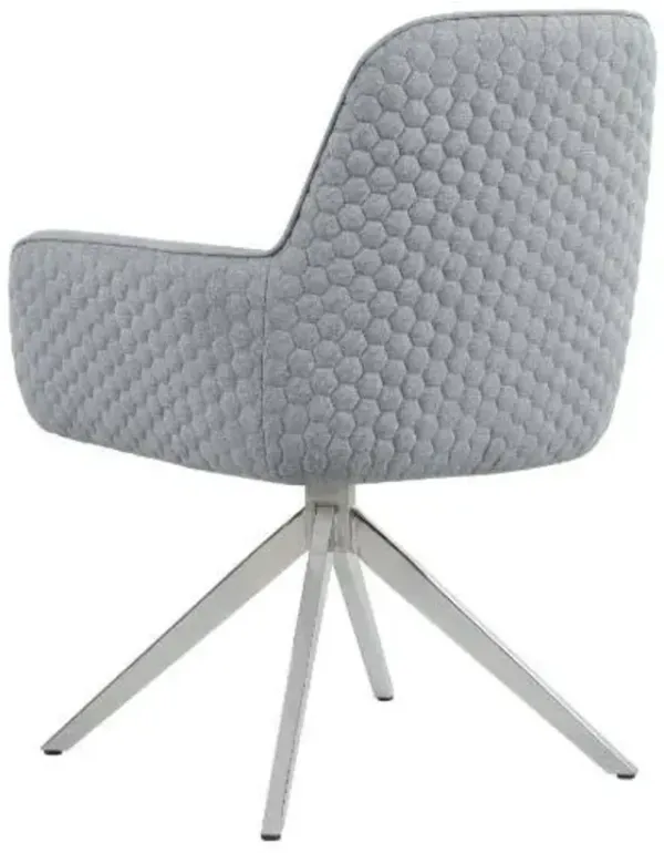 Coaster Abby Fabric Upholstered Swivel Dining Arm Chair Light Grey