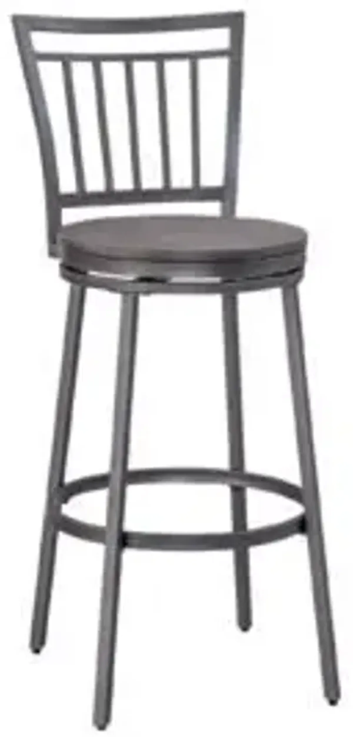 American Woodcrafters Filmore Stool with Back Metal Frame in Slate Grey with Grey Oak Seat