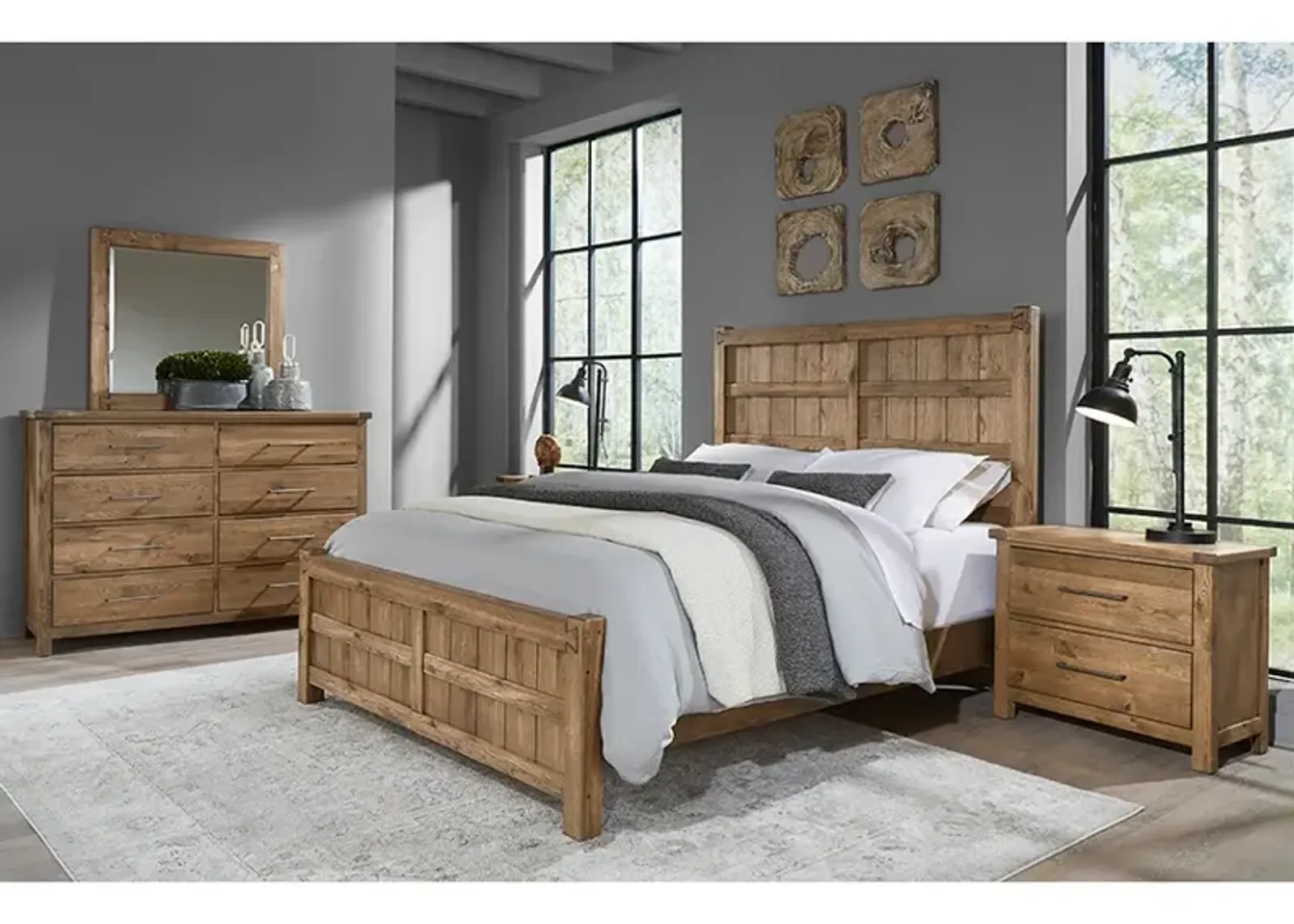 Vaughan-Bassett Dovetail Natural Board & Batten Queen Headboard