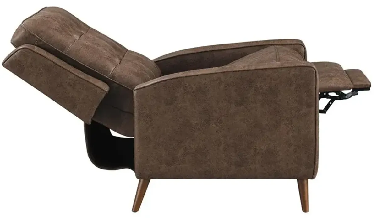 Coaster Davidson Upholstered Tufted Push Back Recliner Brown