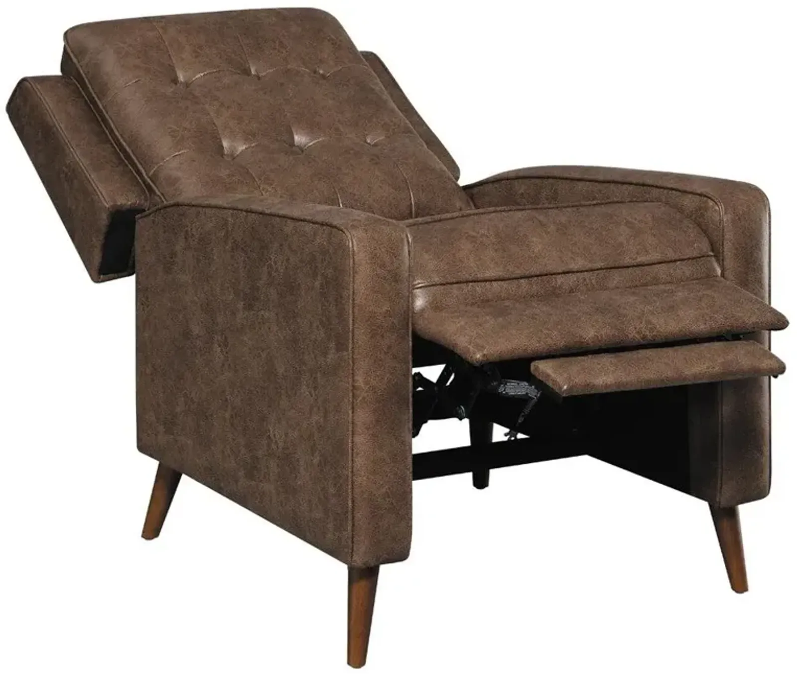 Coaster Davidson Upholstered Tufted Push Back Recliner Brown