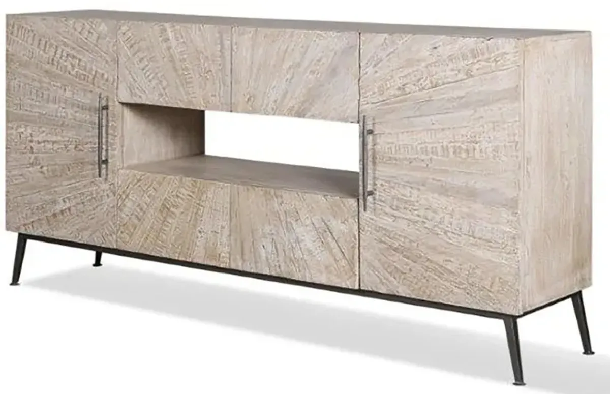 Parker House Crossings Monaco Collection 69 Weathered Blanc Media Entertainment TV Stand