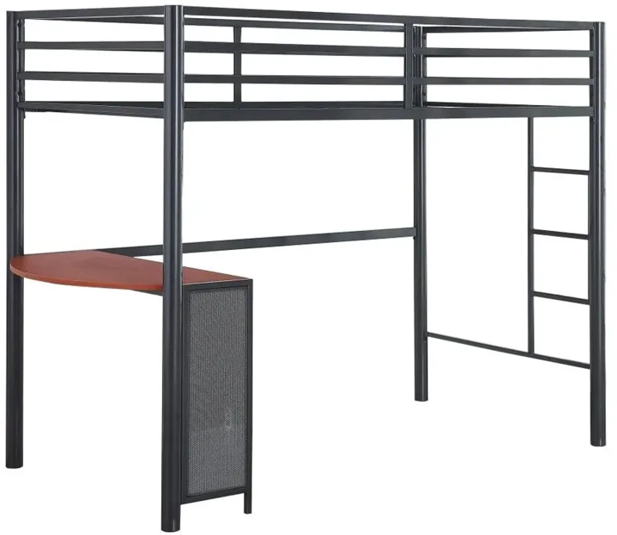 Coaster Fisher Twin Over Full Workstation Loft Bed Set Gunmetal